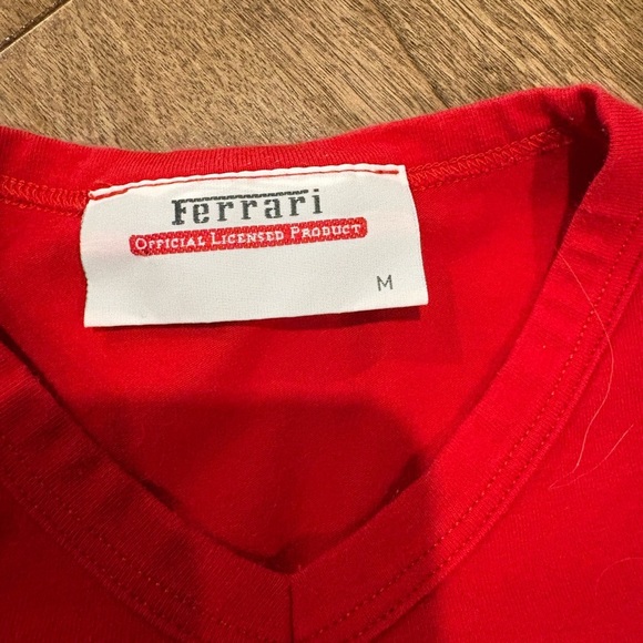Ferrari Red V-Neck T-Shirt - Picture 2 of 3